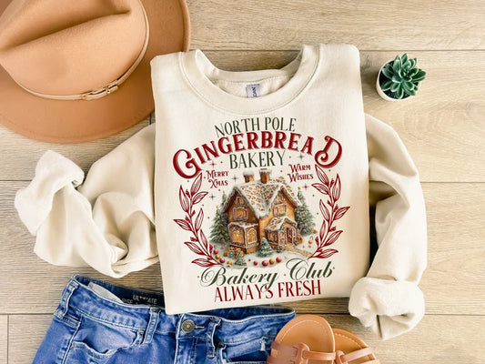 Gingerbread Bakery Christmas Sweatshirts & Tees